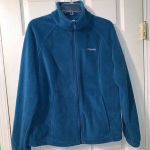Womens Columbia Blue Fleece Full Zip Jacket Sweater Size 1x